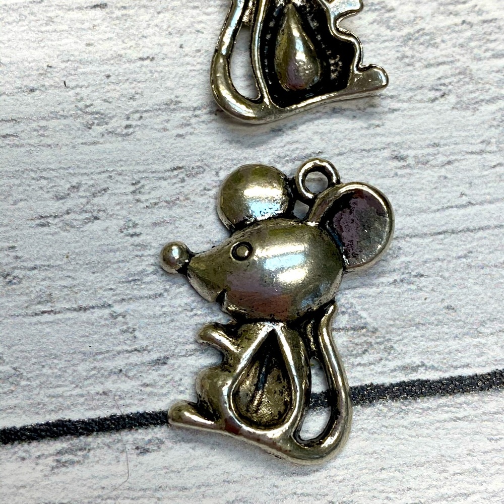 Vintage Silver Mouse Charms
